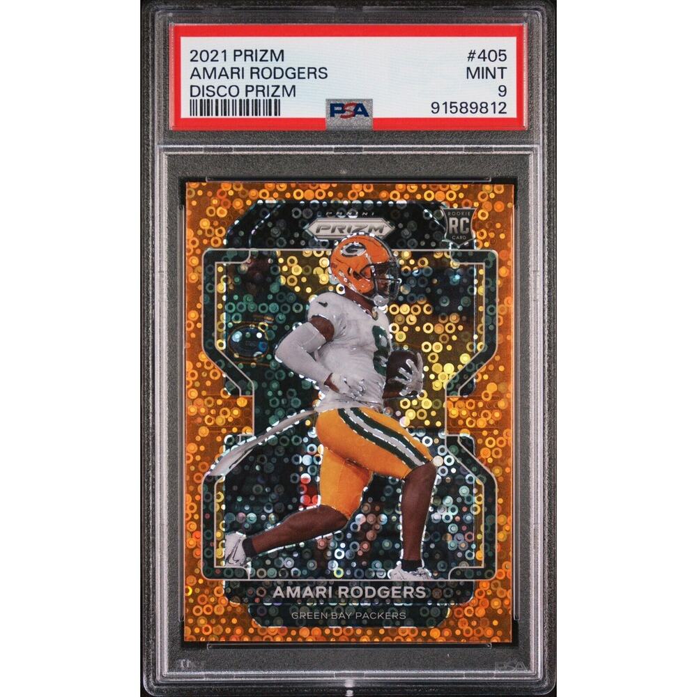 2021 Panini Prizm Amari Rodgers RC Orange Disco Prizm PSA 9 MINT - POP 4 Rookie